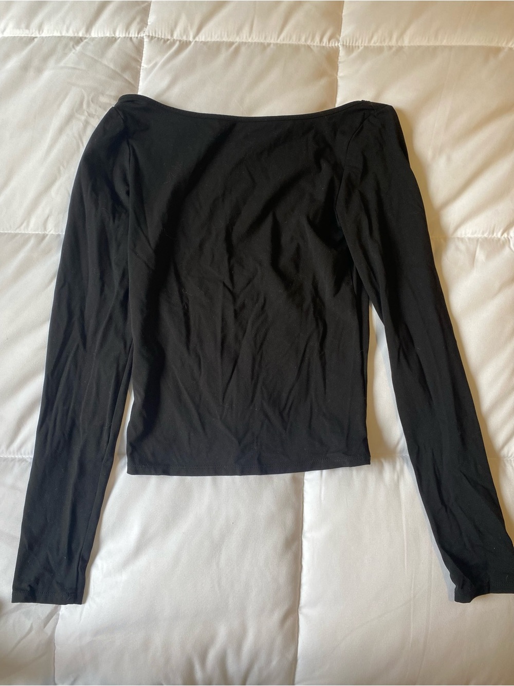 Garage Black Long-Sleeve Boatneck Top